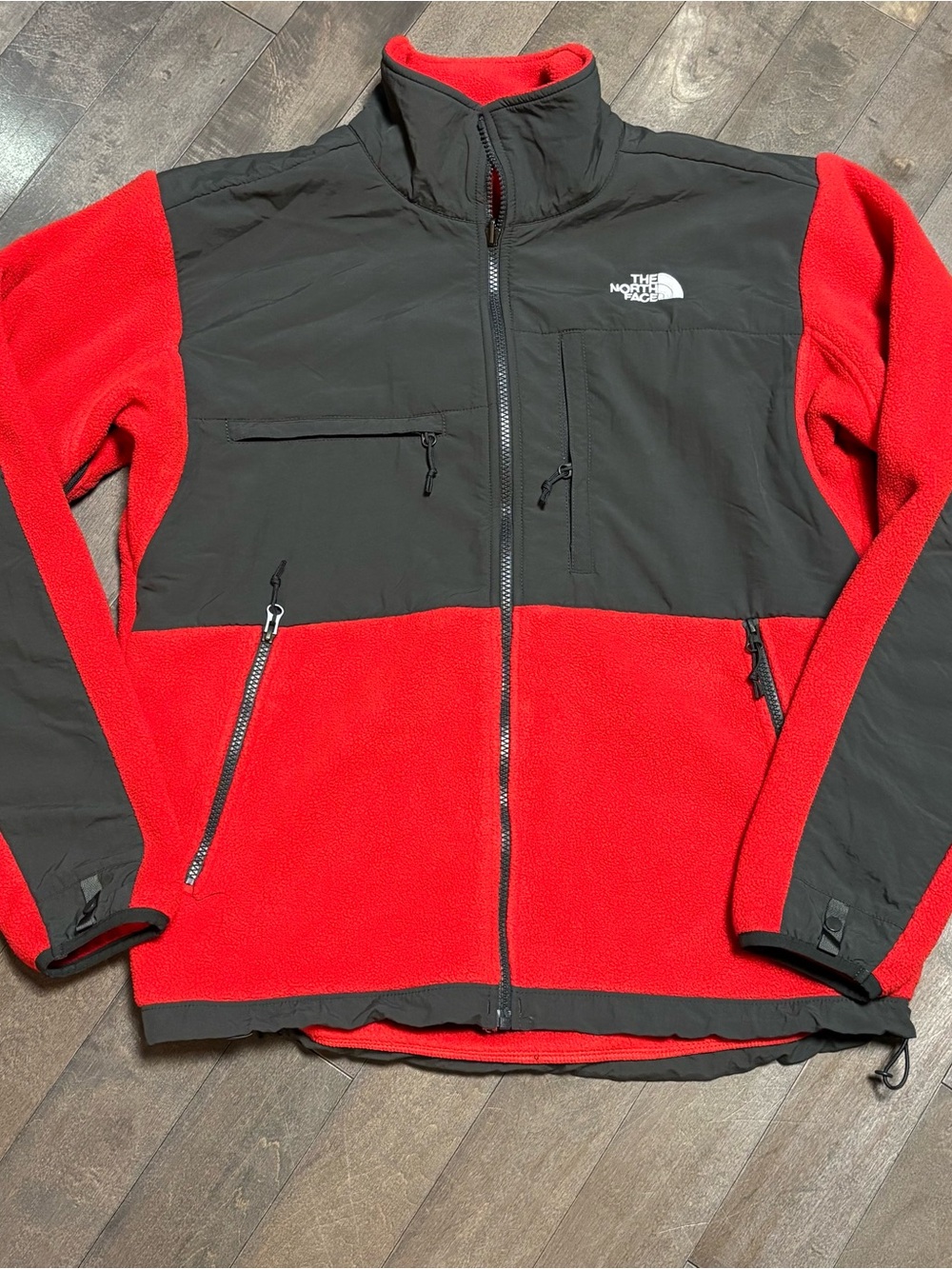 Vintage The North Face Denali Jacket Mens M Red Black Polartec Pit Zips